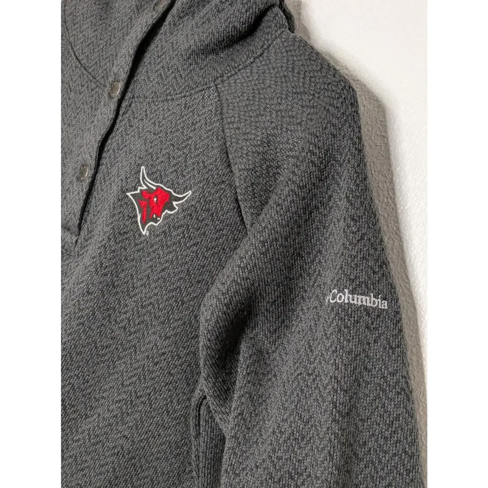 Women's Chicago Bulls Columbia Black Sweater Large Quarter-Snap Hoodie - Picture 4 of 7